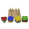 Eğitici Ahşap Şekilli Montessori Geçmeli Bul tak (4LÜ SET) Oyun Kokusuz, Sağlıklı, Boyası Çıkmaz