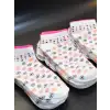 Kadın 12li Pamuklu Patik Çorap Beyaz Noktalı