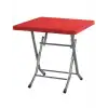 Mevsim Metal Ayaklı Plastik Masa 80*80 Kırmızı