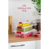 Dikdörtgen 4lü Sızdırmaz Kapaklı Gıda Erzak Saklama Kabı Seti | Kilitli | BPA Free