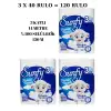 Sunfy 40lı Tuvalet Kağıdı 3 PAKET - 3 Katlı %100 Saf Selüloz Yumuşaklığı