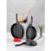 Bella Döküm 3lü Tava Seti Siyah 20 Cm / 24 Cm / 28 Cm