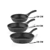 Bella Döküm 3lü Tava Seti Siyah 20 Cm / 24 Cm / 28 Cm