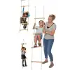 Trapez Ahşap Merdiven 8mm İp 100kg Taşır Set Çocuk Tırmanma Jimnastik Gelişim Salıncağı 6 basamak