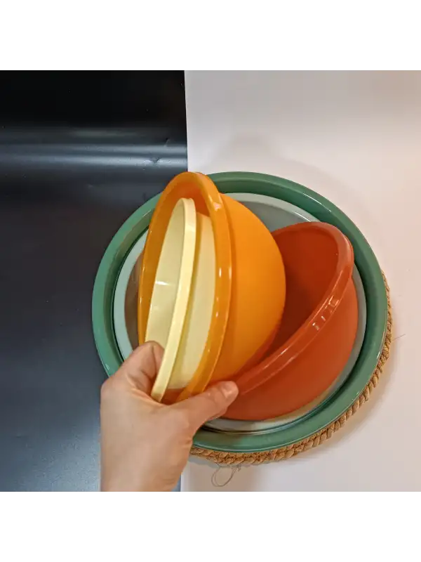 5li Set Yuvarlak Hazırlık Kase Seti - Çok Amaçlı Çırpma Kabı - Badya Seti Saklama Kabı