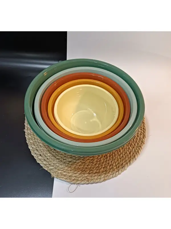 5li Set Yuvarlak Hazırlık Kase Seti - Çok Amaçlı Çırpma Kabı - Badya Seti Saklama Kabı