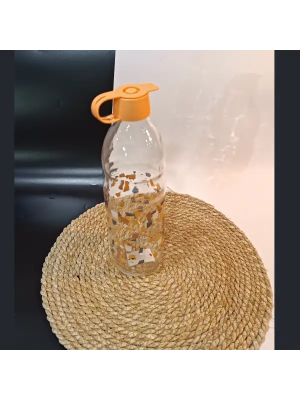 Herevin 1 Lt Boğumlu Desenli Cam Su Şişesi