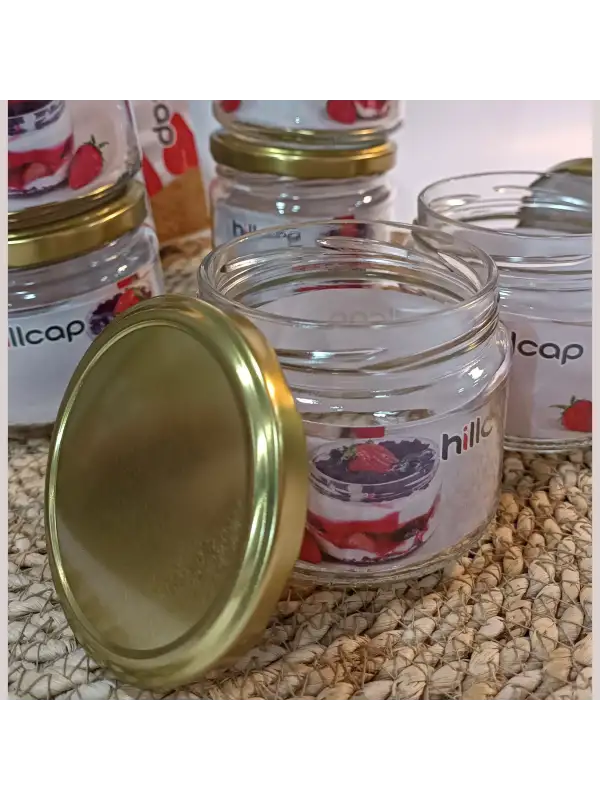 300 Cc Cam Magnolia Kavanozu Kapaklı 6 Adet