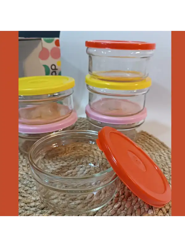 Kahvaltılık Reçellik Çerezlik Renkli Kapaklı Kalın Cam Kase Saklama Kabı 6lı