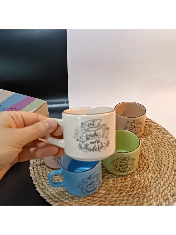 Keramika 6 Kişilik Seramik Çay Seti | Pastel Model