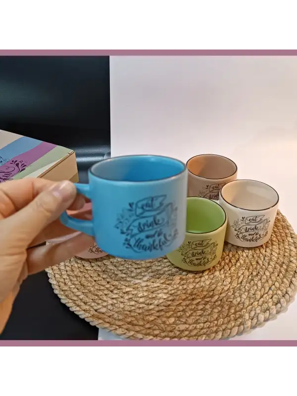 Keramika 6 Kişilik Seramik Çay Seti | Pastel Model