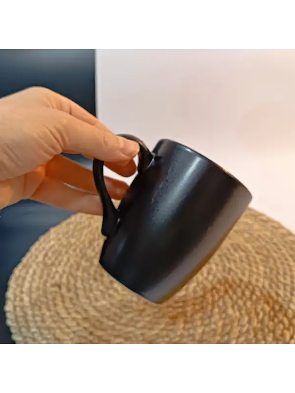 Keramika Mat Siyah Bulut Kupa 9 Cm