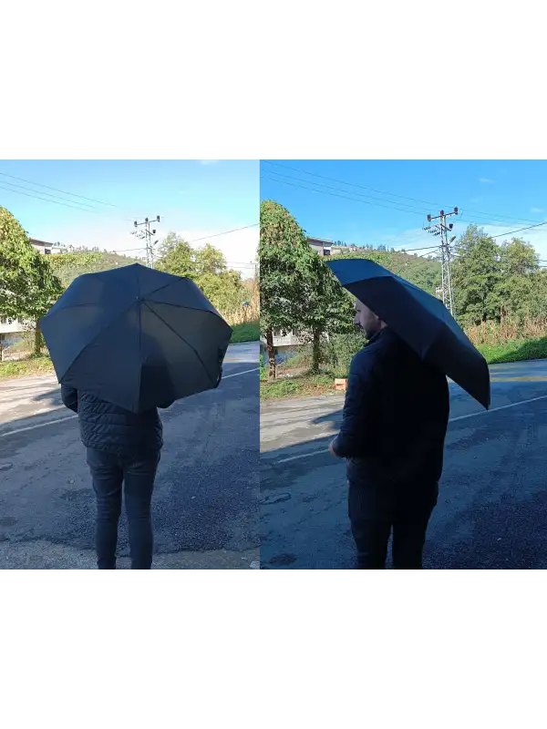 Şemsiye Cep Boy Tam Otomatik Siyah 28cm