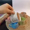 Keramika 6 Kişilik Seramik Çay Seti | Pastel Model
