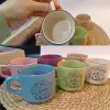 Keramika 6 Kişilik Seramik Çay Seti | Pastel Model