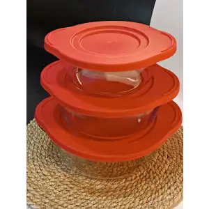 3 Lü Plastik Kapaklı Borcam Saklama Kabı