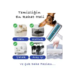 Hazneli Kedi Köpek Evcil Hayvan Kazak Kıyafet Elbise Halı Yatak Tüy Temizleyici Kıl Toz Toplayıcı