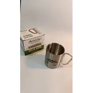 Orcamp Karabina Saplı Çelik Kupa Bardak Gri