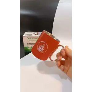 Orcamp Karabina Saplı Çelik Kupa Bardak Kırmızı