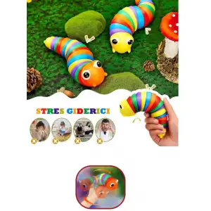 Söktak Eğlenceli, Stres ve Anksiyete giderici Montessori Tırtıl Oyuncağı Renkli