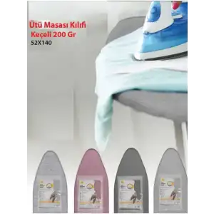 Ütü Masası Örtüsü Renkli Keçeli 52 cm * 140 cm Lastikli 1 paket