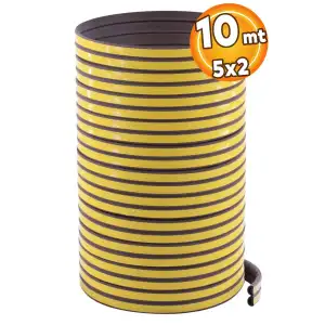 Yapışkanlı 5x2=10 Metre (KAHVERENGİ) Kapı Pencere Bandı Fitili Soğuk Izolasyon Kauçuk Bantları
