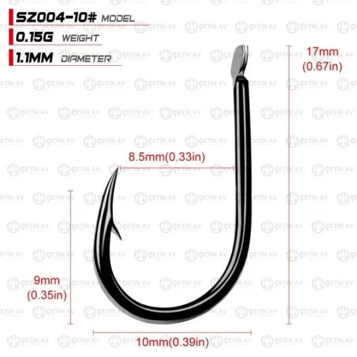 Camorex Iseama Karbon Çelik Siyah Nikel Olta İğnesi / 50 Adet