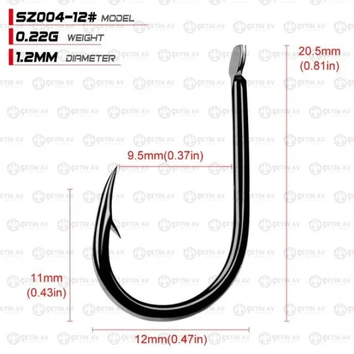 Camorex Iseama Karbon Çelik Siyah Nikel Olta İğnesi / 50 Adet