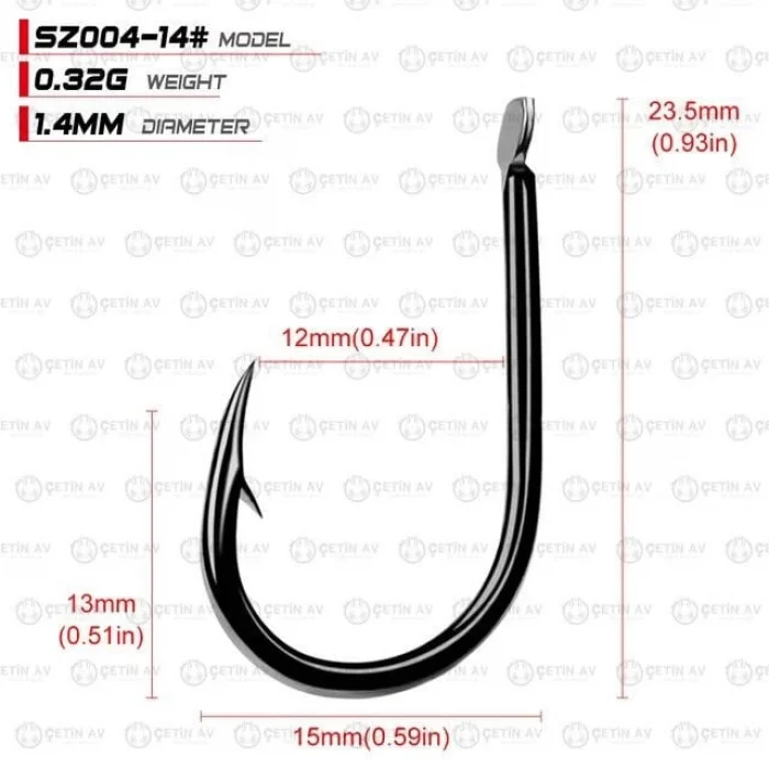 Camorex Iseama Karbon Çelik Siyah Nikel Olta İğnesi / 50 Adet