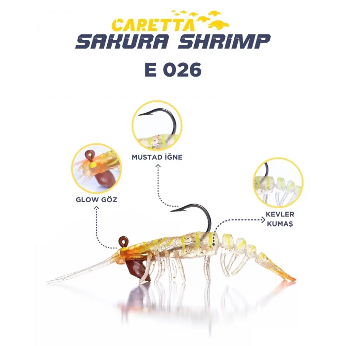 Caretta Sakura Shrimp 6,5g 76mm Silikon Karides Yem