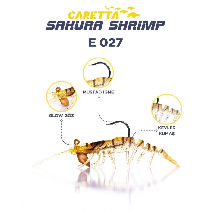 Caretta Sakura Shrimp 6,5g 76mm Silikon Karides Yem