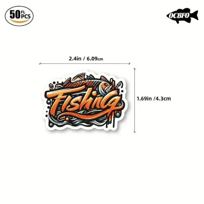 Dış Mekan Balıkçılık Grafiti Sticker Su Geçirmez Sticker - 12 Adet