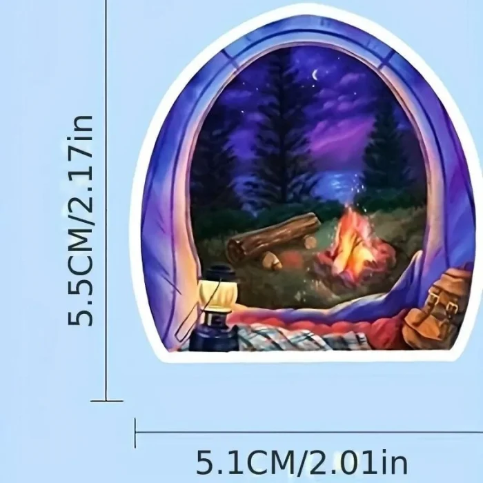 Dış Mekan Kamp Vinil Stickerları Canlı Görünüm - 10 Adet