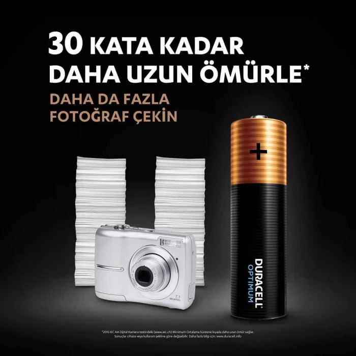 Duracell Optimum AA Pil (8’li paket), Alkalin Pil 1,5V, LR6 MX1500