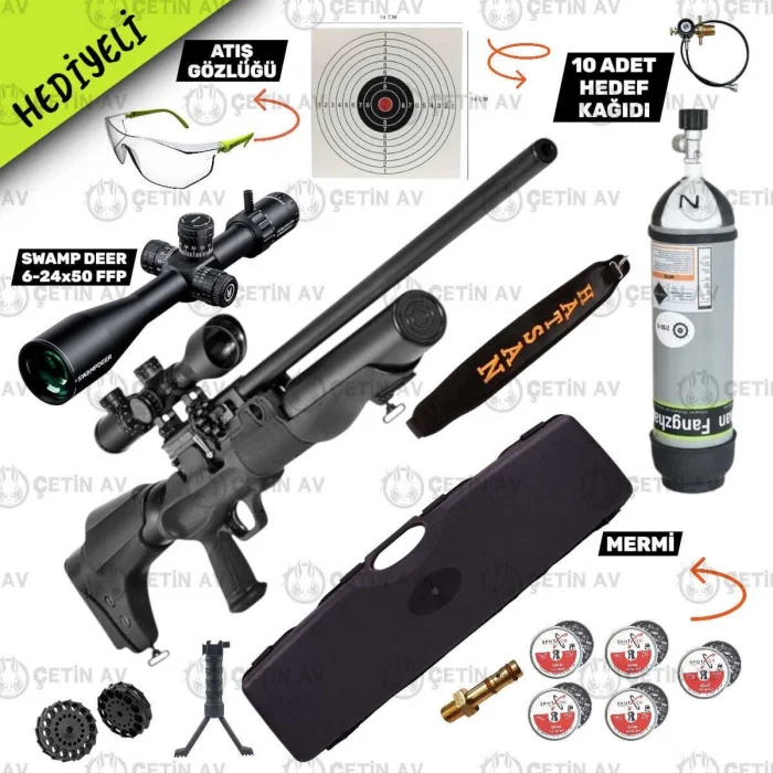 Hatsan Hercules 666 QE 6.35mm FFP Dürbün + Scuba PCP Havalı Tüfek (FFP Set)