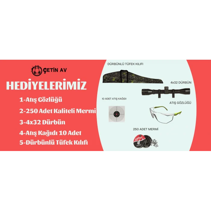 Hatsan Turcar Air Tact PD Havalı Tüfek 5.5mm (Gold Paket)