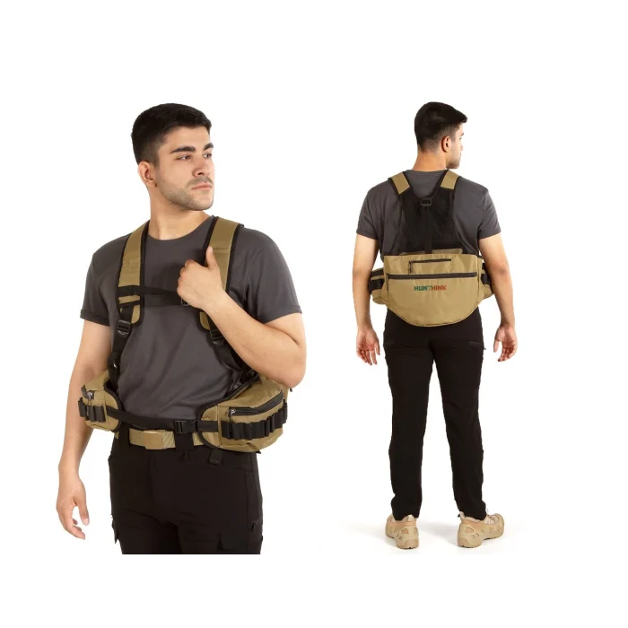 Hunthink HS061 VestPack Camel Çantalı Avcı Yeleği