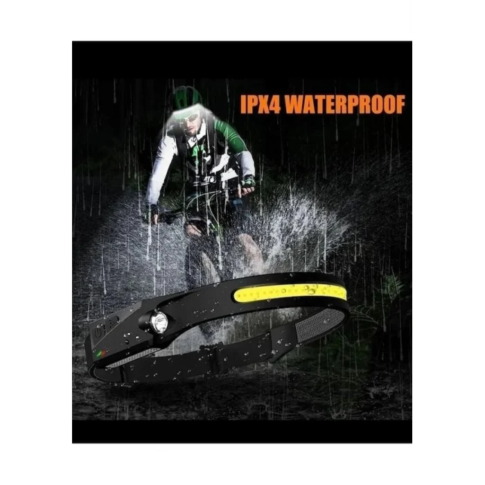 Janva LX200 Sensörlü Şarjlı COB LED ve XPE 5 Mod Kafa Lambası