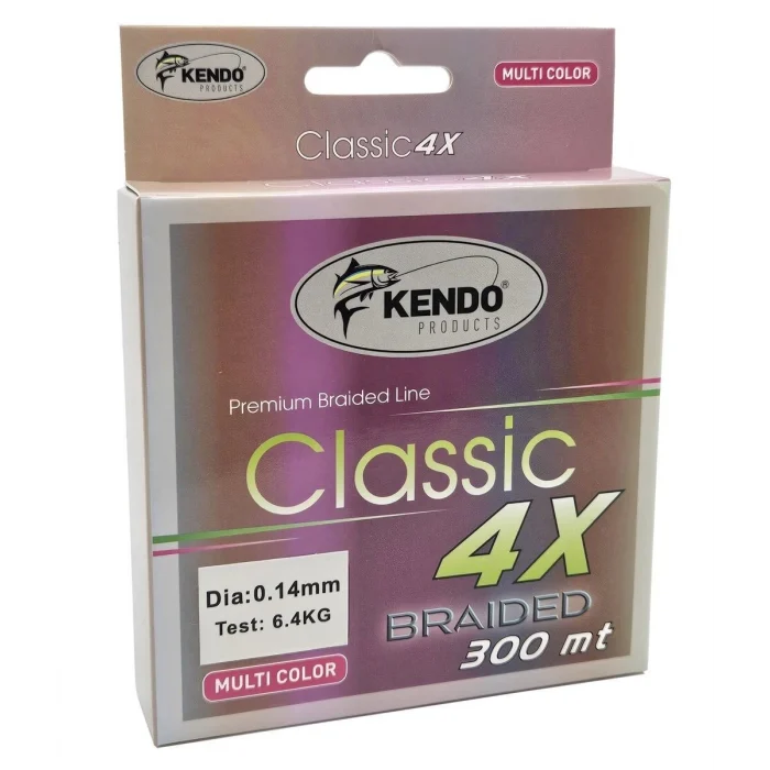 Kendo Classic 4x Örgü İp Olta Misinası Multicolor 300m
