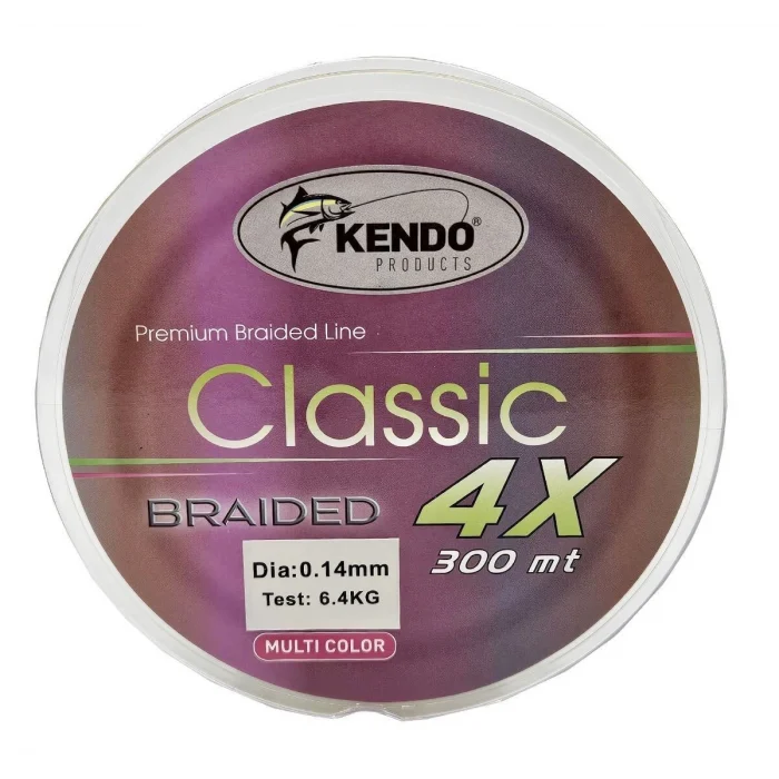 Kendo Classic 4x Örgü İp Olta Misinası Multicolor 300m