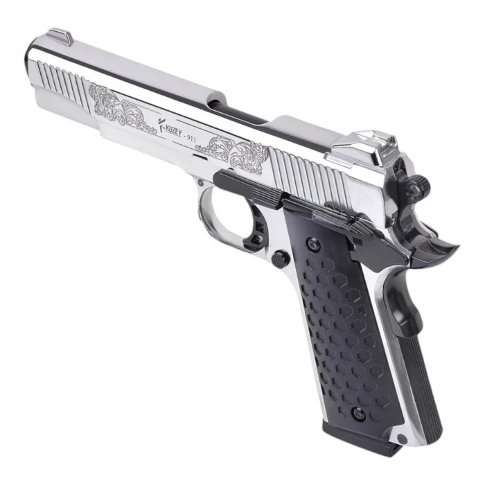 Kuzey 911 Kurusıkı Tabanca - Parlak Krom İşlemeli