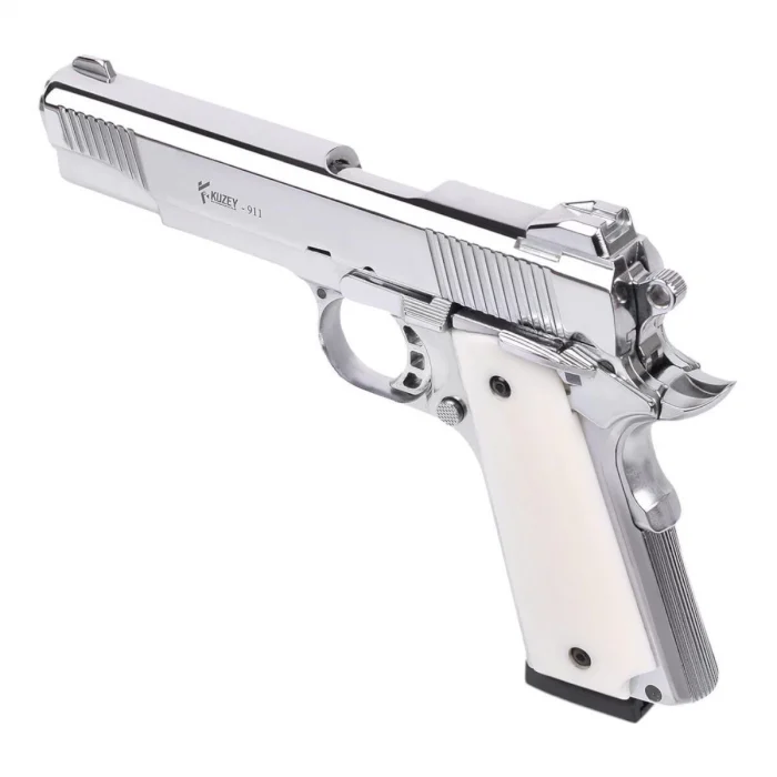 Kuzey 911 Kurusıkı Tabanca - Sedef Kabze Parlak Krom