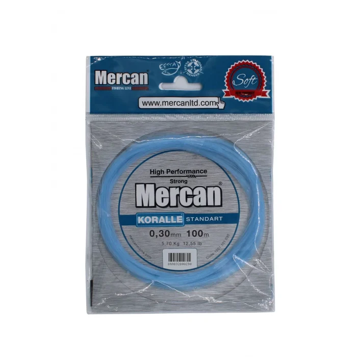 Mercan Standart 4x25 m.Bağlantılı 100 m Poşet Misina - Mavi