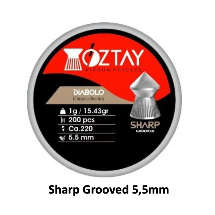 Öztay Sharp Grooved 5,5 mm Havalı Saçma - 15,43 gr