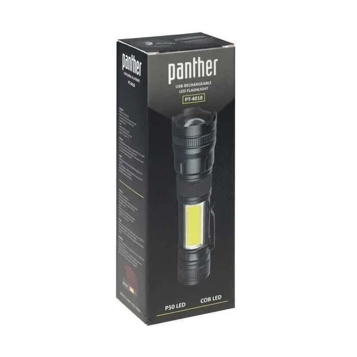 Panther LED El Feneri USB Şarjlı Fener PT-4018 / P50