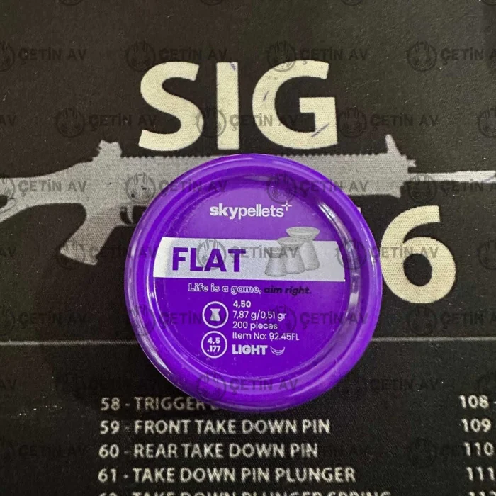 SKY PELLETS Flat Light 7,87 gr Saçma 4,5 mm / 200 Adet