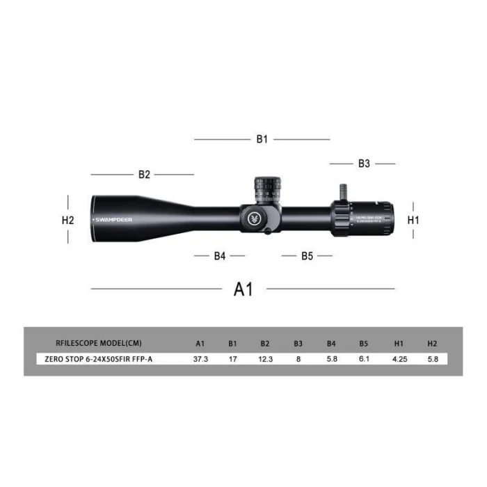 Swampdeer HD PRO Zero Stop 6-24X50 SFIR FFP-A Tüfek Dürbünü