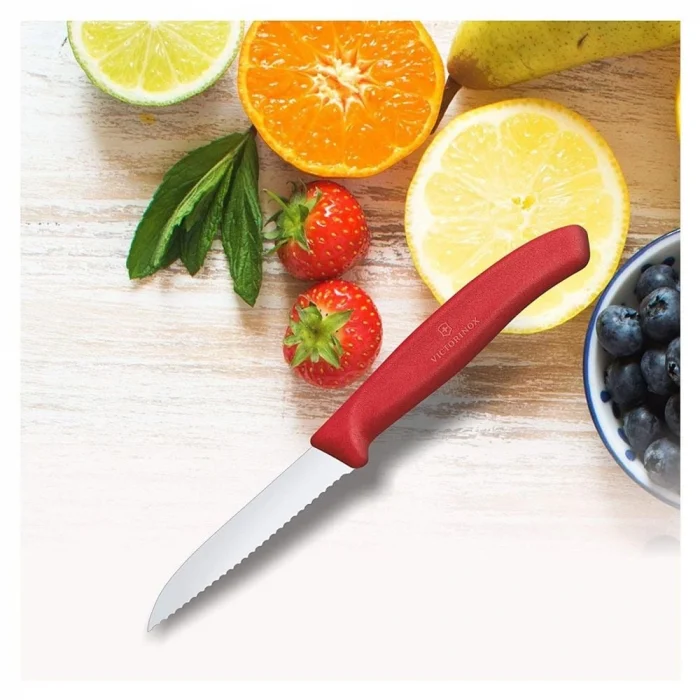 Victorinox 6.7431 8cm Kırmızı Tırtıklı Soyma Bıçağı