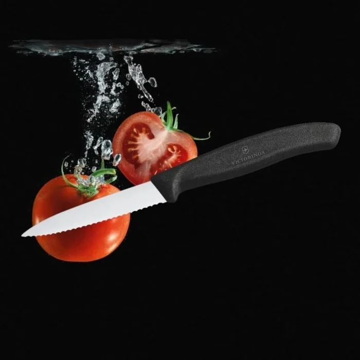 Victorinox 6.7633 8cm Siyah Tırtıklı Soyma Bıçağı