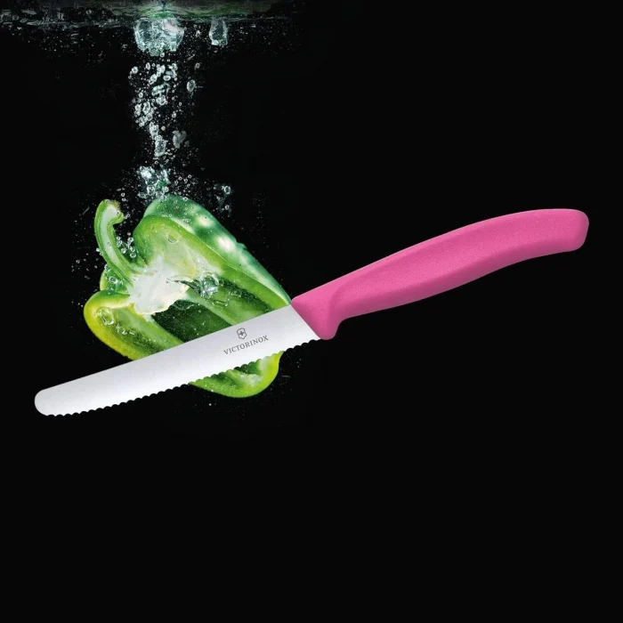 Victorinox Tırtıklı Domates ve Sofra Bıçağı 6.7836.L115 11cm - Pembe